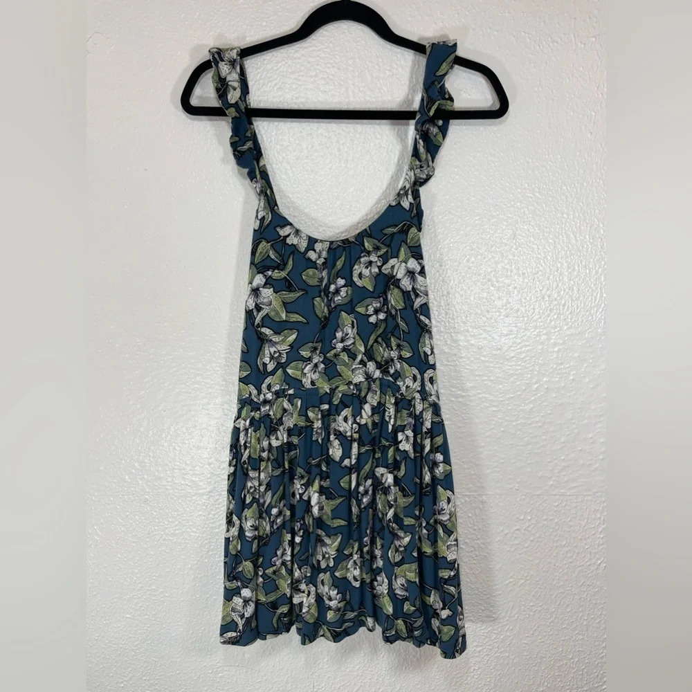 Free People Dear You Printed Floral Mini Dress Women’s Size Small in Green Combo